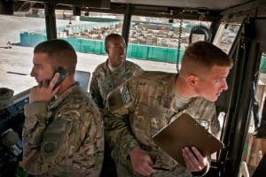 Three soldiers, one holding clipboard and another holding phone receiver illustrate blog "Is ITAR Data CUI?"