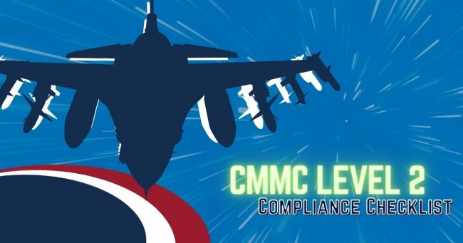 Copy of CMMC LEVEL 2 (1200 x 630 px) Graphic that reads "CMMC Level 2 Compliance Checklist"