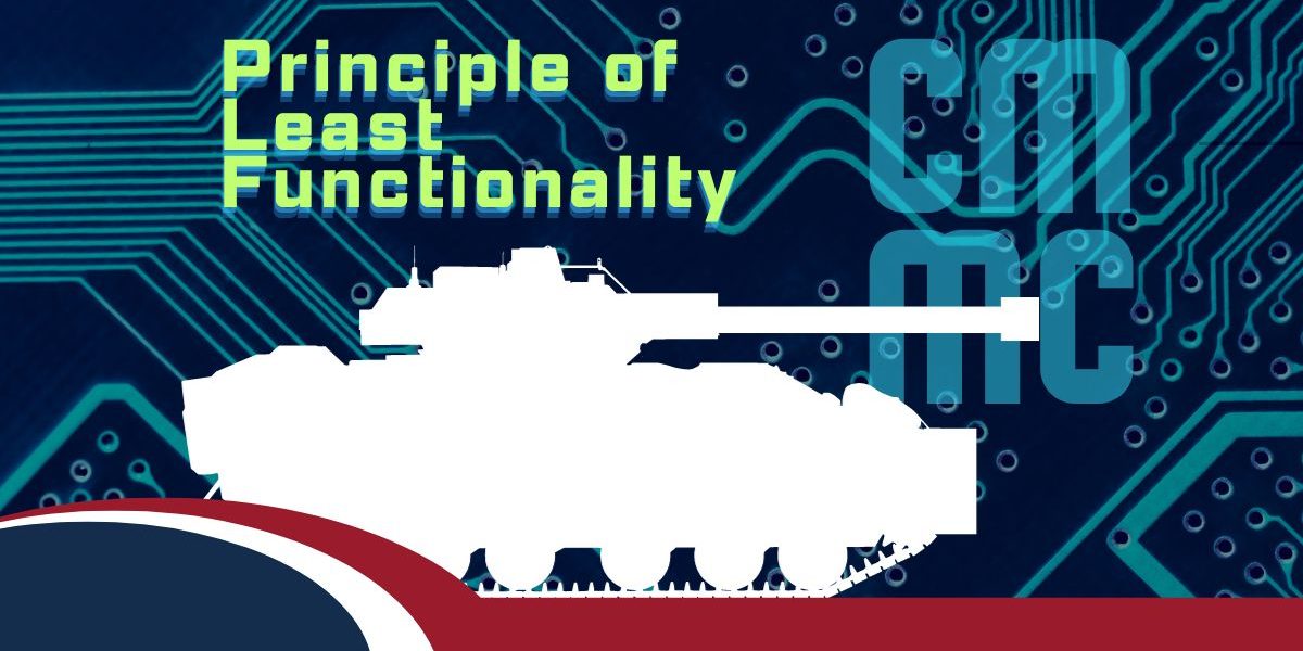Graphic that reads "Principle of Least Functionality" above the silhouette of a tank