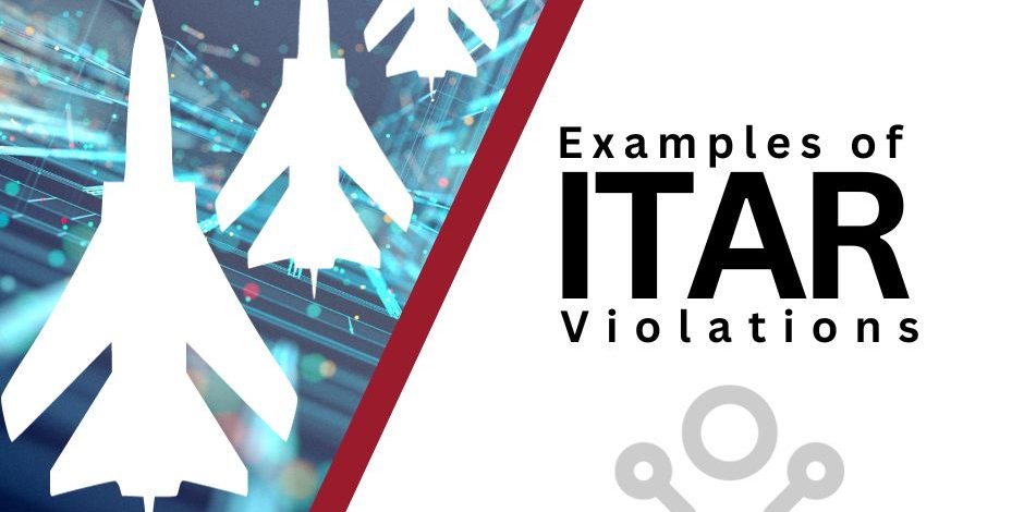 itar-violations Graphic that reads "Examples of ITAR Violations"