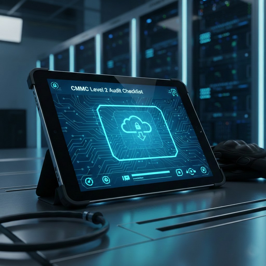Interactive CMMC Level 2 self assessment audit checklist for managing the 110 NIST 800-171 security controls.